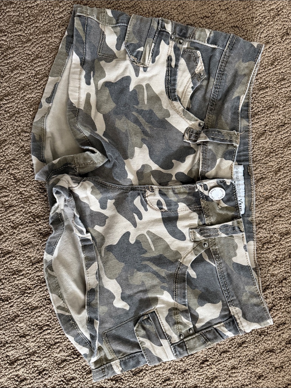 YMI Camo Print Women's Shorts - Green/Gray
